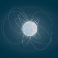 Artist’s impression van een magnetar: een neutronenster met een extreem sterk magnetisch veld. © ESA