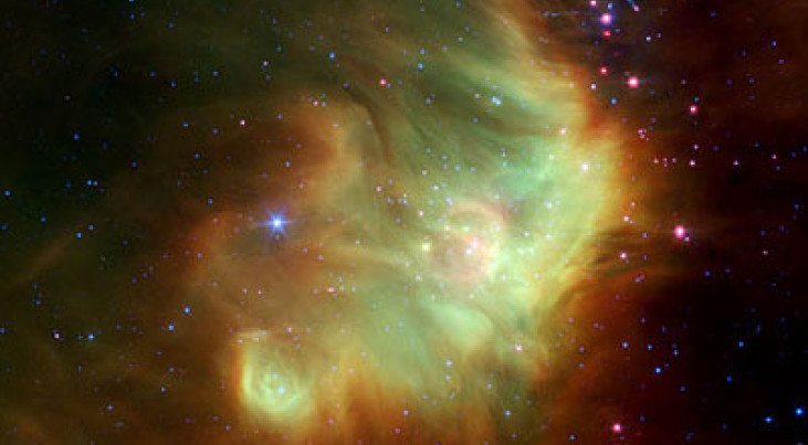 Een voorbeeld van een stervormingsgebied, bestaande uit koude gaswolken. (Bron: NASA/JPL-Caltech)
