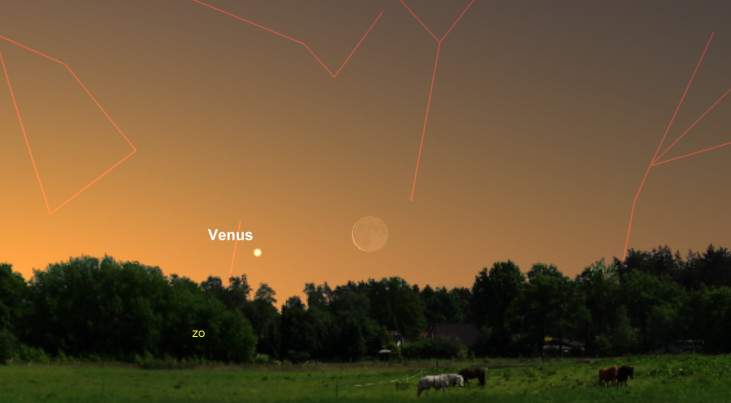 11 januari: Venus en maan dichtbij elkaar