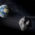 Artist's impression van een planetoïde die dicht bij de aarde komt.  © ESA