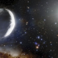 Artist’s impression van komeet Bernardinelli-Bernstein (BB), zoals hij er wellicht heeft uitgezien in het verre buitengebied van ons zonnestelsel. © NOIRLab/NSF/AURA/J. da Silva/Spaceengine
