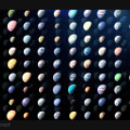 Artist’s impression van ruim honderd exoplaneten die in ons Melkwegstelsel zijn ontdekt. Ze vertonen een grote variëteit. © NASA’s Goddard Space Flight Center