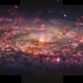 Deze afbeelding toont een gedetailleerde duizendkleurenopname van het Sculptor-stelsel, gemaakt met het MUSE-instrument van ESO’s Very Large Telescope (VLT). © ESO/E. Congiu et al.