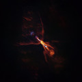 Deze afbeelding toont HOPS-315, een babyster waarbij astronomen de vroegste stadia van planeetvorming hebben waargenomen. De opname is gemaakt met de ALMA-radiotelescoop. © ALMA(ESO/NAOJ/NRAO)/M. McClure et al.
