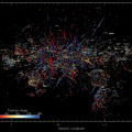 MeerKAT-kaart van het centrale deel van ons Melkwegstelsel, met de oriëntaties van alle filamenten rond Sagittarius A*, het superzware zwarte gat in het centrum.  © Farhad Yusef-Zadeh/Northwestern University