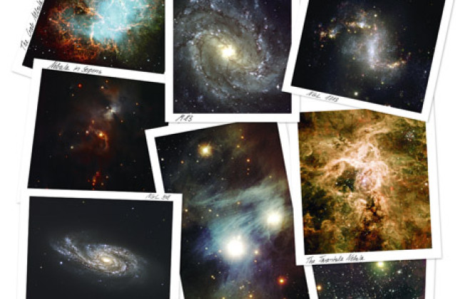 Een collage van opnames gemaakt met ESO's Very Large telescope (VLT). 