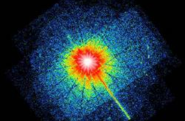 De SRON-onderzoekers maakten gebruik van de krachtige straling van een neutronenster om de 'vingerafdrukken' te zien van interstellair stof (ESA)