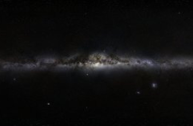 360-graden panoramafoto van de sterrenhemel
