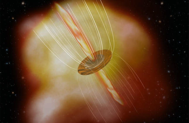 Ook de geboorte van zware sterren wordt door magneetvelden gecontroleerd