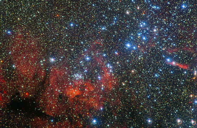 De kleurrijke sterrenhoop NGC 3590. Credit: ESO/G. Beccari