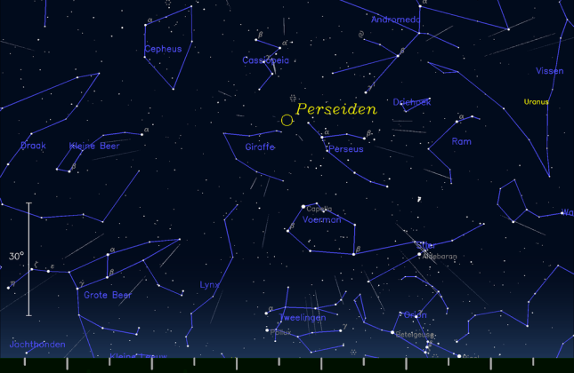 Maanlicht stoort Perseïden-sterrenregen in de nacht van 12 op 13 augustus