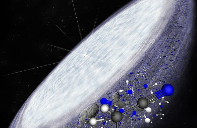 Artist’s impression van de protoplanetaire schijf rond de jonge ster MWC 480 Credit: B. Saxton (NRAO/AUI/NSF)