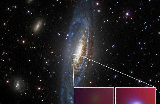 Deze afbeelding toont het spiraalsterrenstelsel NGC 7331. In dat sterrenstelsel, zo'n 40 miljoen lichtjaar van ons vandaan, bevindt zich de kameleonachtige supernova SN 2014C.
(c) NASA/CXC/CIERA/R.Margutti en SDSS