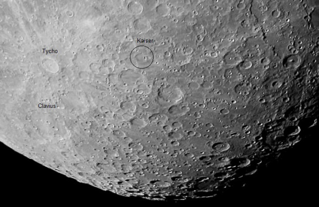 Kraters op de maan. (c) Werkgroep Leidse Sterrenwacht