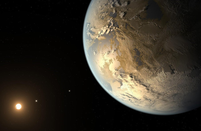 Artist impression van een aardachtige exoplaneet. (c) NASA