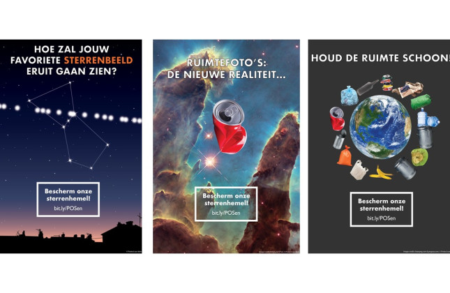 Drie van de zeven downloadbare posters van Protect our skies. (c) Frantseva, Saladino, Japelj