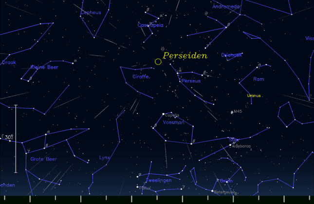 Gunstigste Perseïdenregen in 24 jaar in de nacht van 12 op 13 augustus