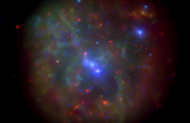 Röntgenbeeld van het centrum van onze Melkweg. (c) NASA/Swift/N. Degenaar
