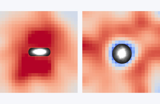 Gasstromen (rood) bij spiraalstelsels (wit). (c) HST/ESO/VLT/MUSE/Yucheng Guo et al.