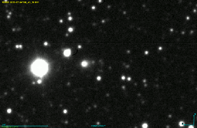 Komeet 3I/ATLAS, op 4 juli 2025 vastgelegd door de Very Large Telescope van de Europese Zuidelijke Sterrenwacht. © Olivier Hainaut et al./European Southern Observatory