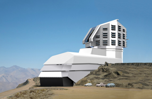 Het Vera Rubin Observatory op Cerro Páchon in Noord-Chili. © VRO/IPAC