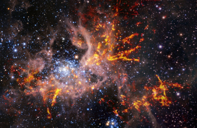 Het kosmische web van de Tarantula: astronomen brengen heftige stervorming in kaart in nevel buiten onze Melkweg