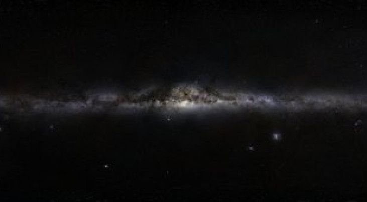 360-graden panoramafoto van de sterrenhemel
