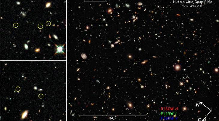 Hubble breekt afstandsrecord en vindt piepjonge sterrenstelsels