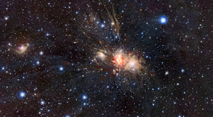 Stervormingsgebied Monoceros R2 (c) ESO/J. Emerson/VISTA. Acknowledgment: Cambridge Astronomical Survey Unit