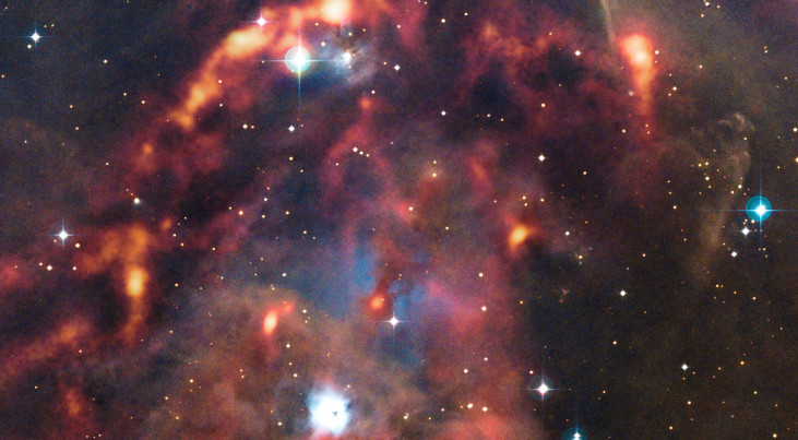 Nieuwe APEX-opname van kosmische stofwolken in Orion
