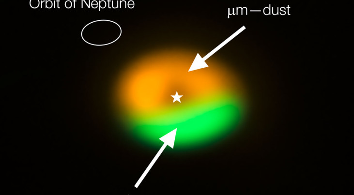 ALMA-opname van de stofval/kometenfabriek rond Oph-IRS 48 Credit: ALMA (ESO/NAOJ/NRAO)/Nienke van der Marel