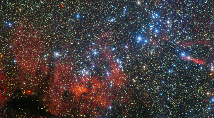 De kleurrijke sterrenhoop NGC 3590. Credit: ESO/G. Beccari