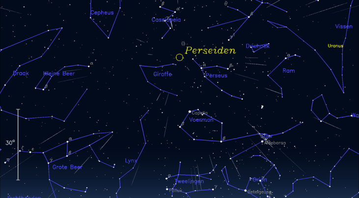 Maanlicht stoort Perseïden-sterrenregen in de nacht van 12 op 13 augustus