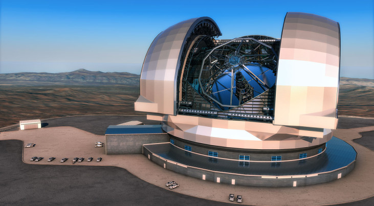 Artist's impression van de E-ELT (c) ESO/L. Calçada