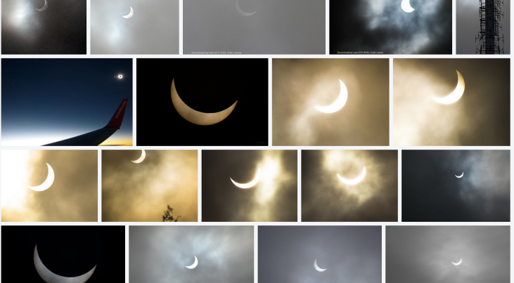 Een collage van de inzendingen voor de fotowedstrijd rond de zonsverduistering van 20 maart 2015 (c) NOVA