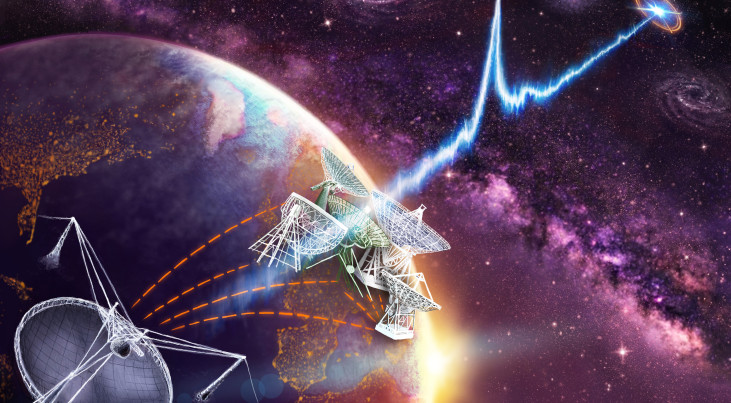 The globally distributed dishes of the European VLBI Network are
linked with each other and the 305-m William E. Gordon Telescope at the
Arecibo Observatory in Puerto Rico. Together they have localized
FRB121102's exact position within it's host galaxy