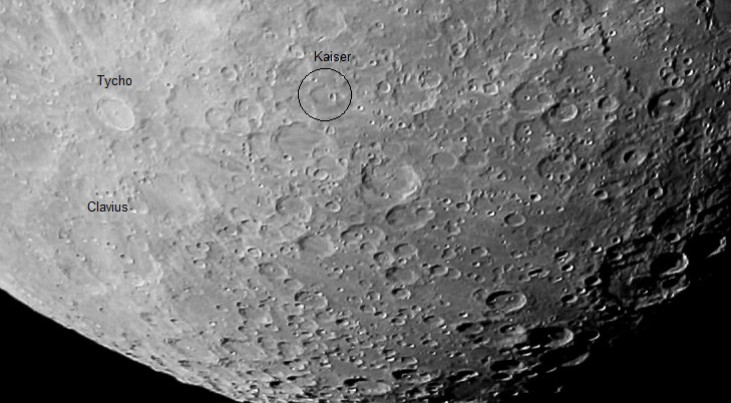 Kraters op de maan. (c) Werkgroep Leidse Sterrenwacht