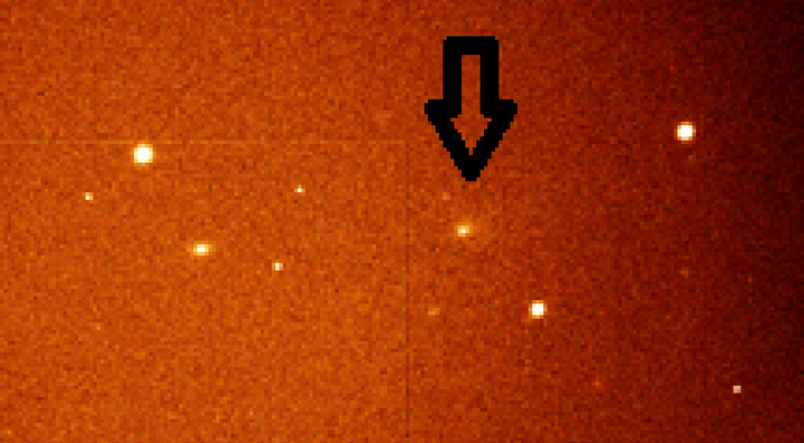 Drie opnames na elkaar van de interstellaire komeet 2I/Borisov. (c) Inés Pastor Marazuela