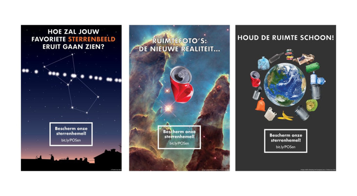 Drie van de zeven downloadbare posters van Protect our skies. (c) Frantseva, Saladino, Japelj