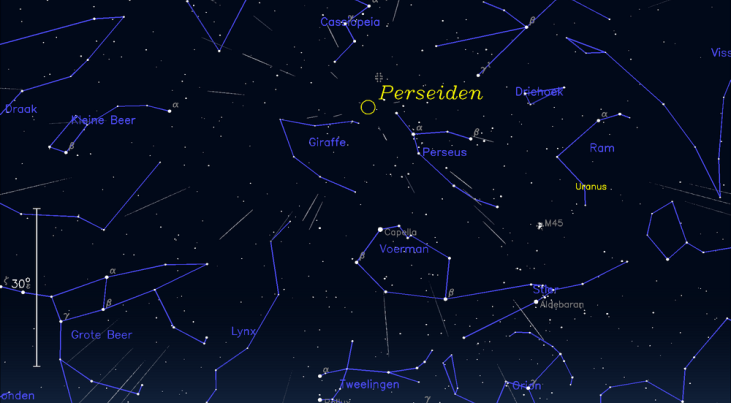 Gunstigste Perseïdenregen in 24 jaar in de nacht van 12 op 13 augustus