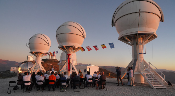 Minister Dijkgraaf van OCW opent officieel de BlackGEM-array van telescopen op ESO's La Silla sterrenwacht in Chili. Credit: NOVA/Thomas Wijnen