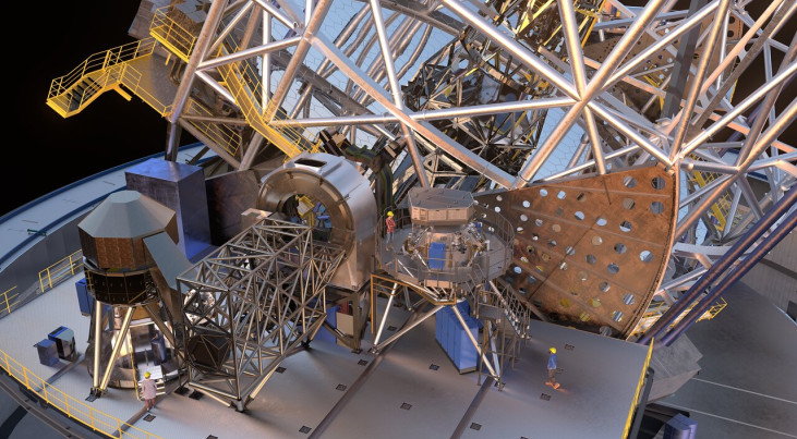 3D-weergave van het METIS-instrument in de behuizing van de ELT. Credit: ESO/METIS consortium/L. Calçada