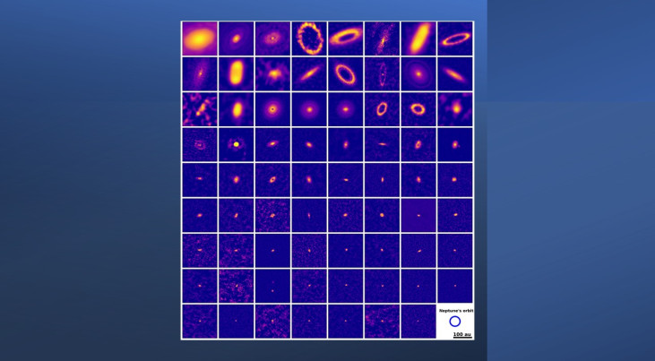 Beelden van 73 protoplanetaire schijven in het stervormingsgebied van Lupus. (c) Guerra-Alvarado et al.