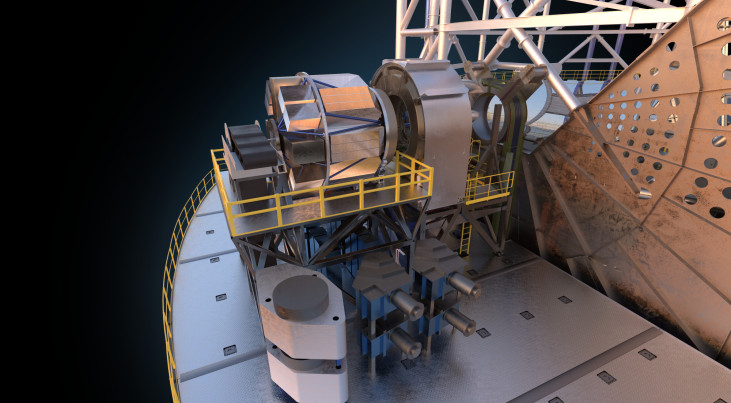 Impressie van MOSAIC (Multi-Object Spectrograph) die voor de Extremely Large Telescope wordt gebouwd. (c) ESO