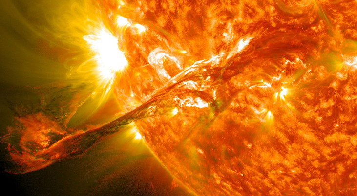 Een uitbarsting op de zon. (c) NASA Goddard Space Flight Center via CC BY 2.0