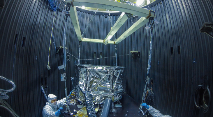 Het MIRI-instrument op de James Webb-ruimtetelescoop is mede ontwikkeld in Nederland. (c) NASA/Chris Gunn
