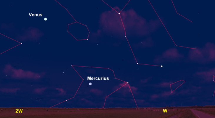 10 februari: Mercurius in zuidwesten (avond)
