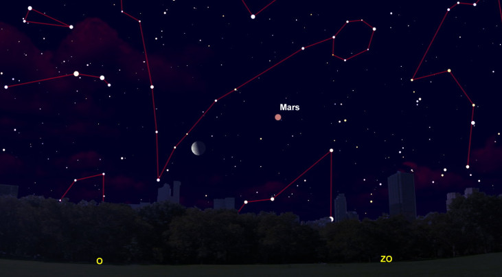 13 juli: Mars rechtsboven maan (herkansing)