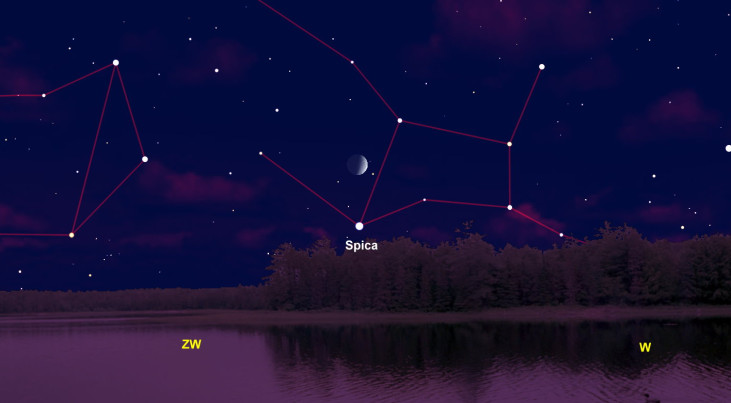 26 juli: Spica onder maan