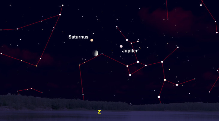 25 september: Saturnus boven maan